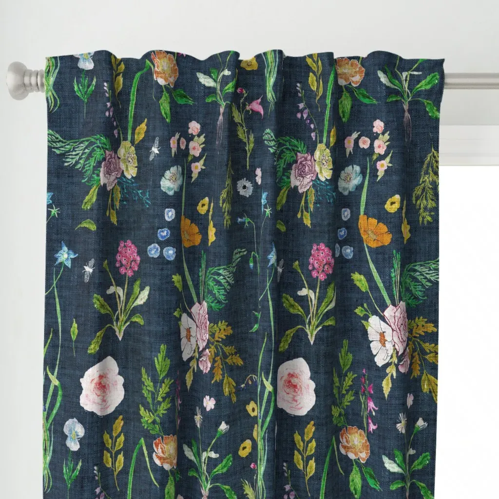 Jane Jumbo Curtain Panel - Indigo alternate view
