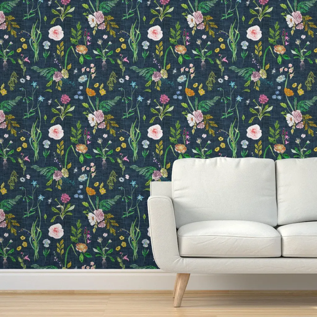 Jane Peel and Stick Wallpaper Removable - Navy product