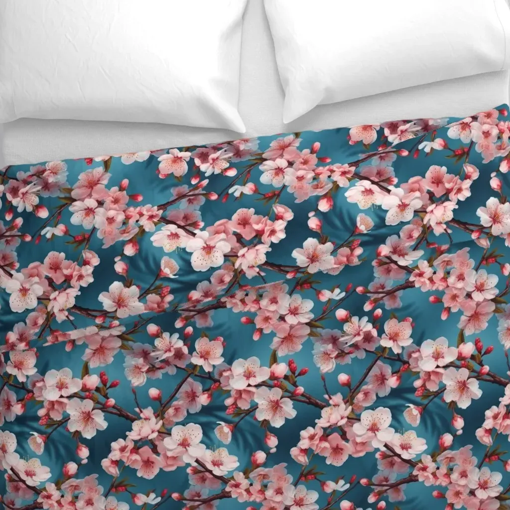 Japan Sakura Bloom 1 Duvet Cover - Pink alternate view