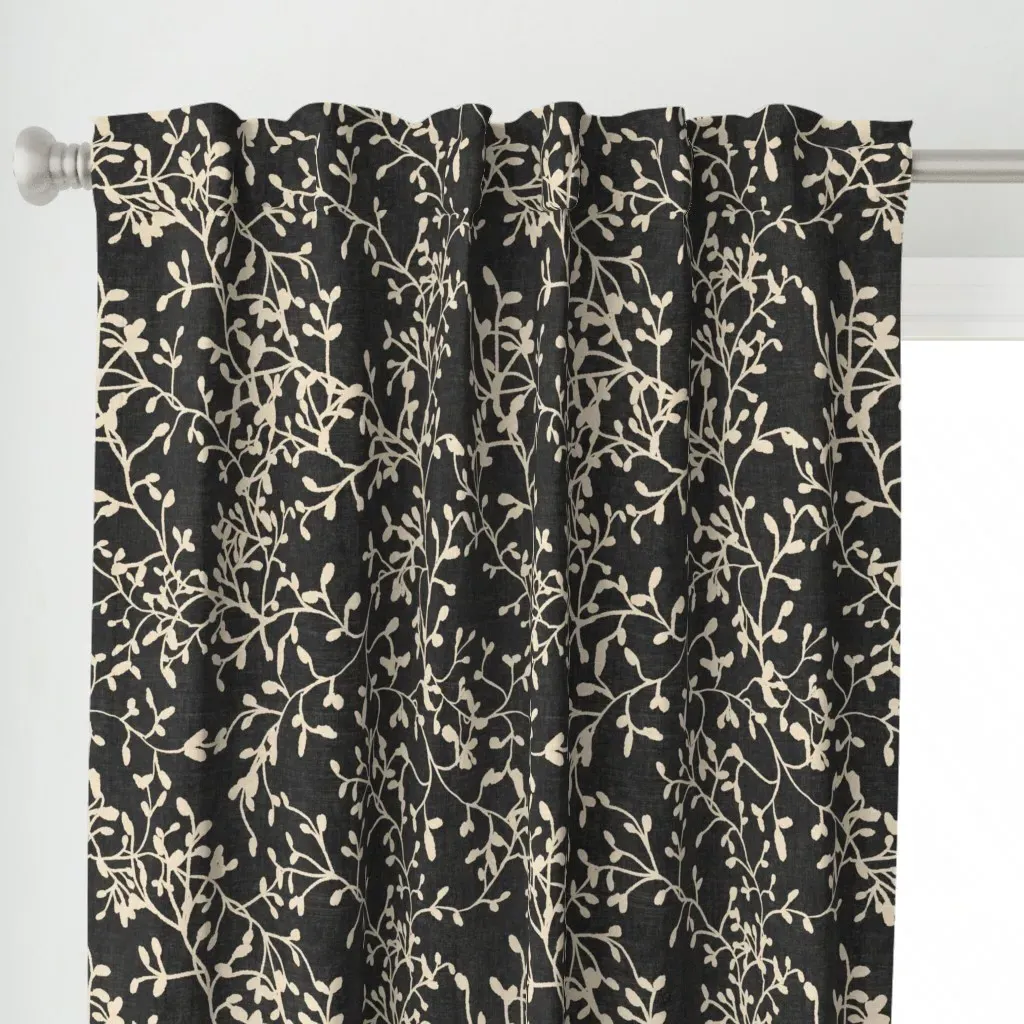Japandi Branch Curtain Panel - Beige alternate view