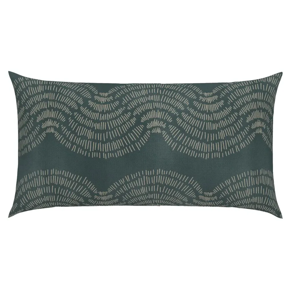 Japandi Farmhouse Bohemia Textured Waves King Pillow Sham - Teal product