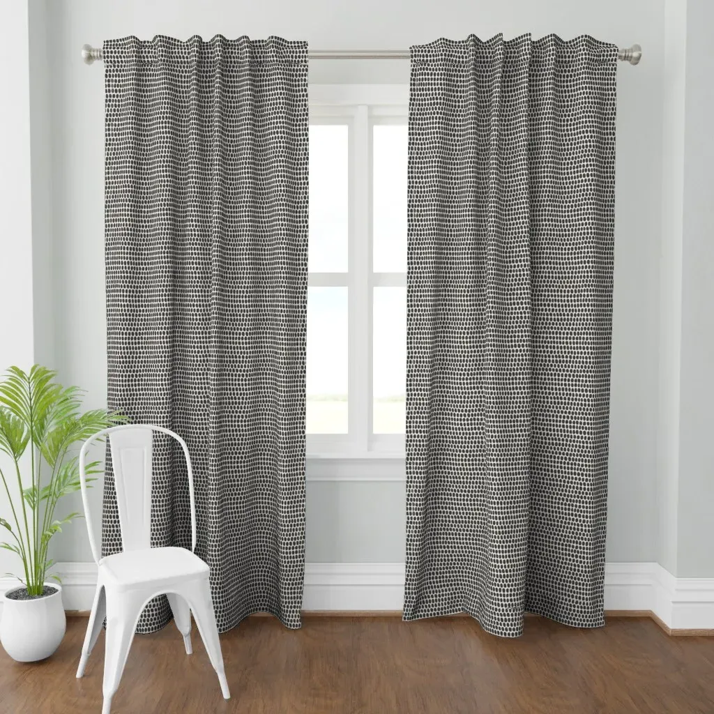 Japandi Farmhouse Curtain Panel - Black product