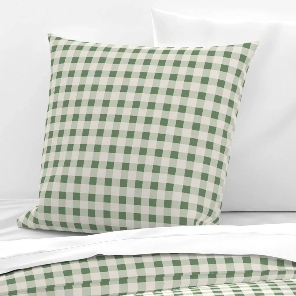 Japandi Farmhouse Gingham Large Euro Pillow Sham - Sage Green product