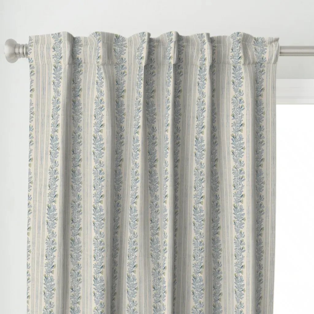 Japandi Farmhouse Nouveau Curtain Panel - Light Blue alternate view