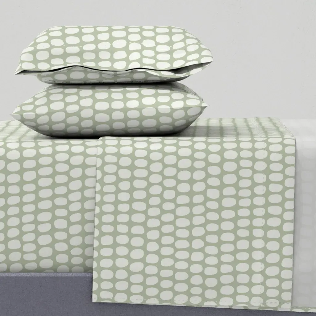 Japandi Farmhouse Organic Brushstrokes King Sheet Set - Sage Green product