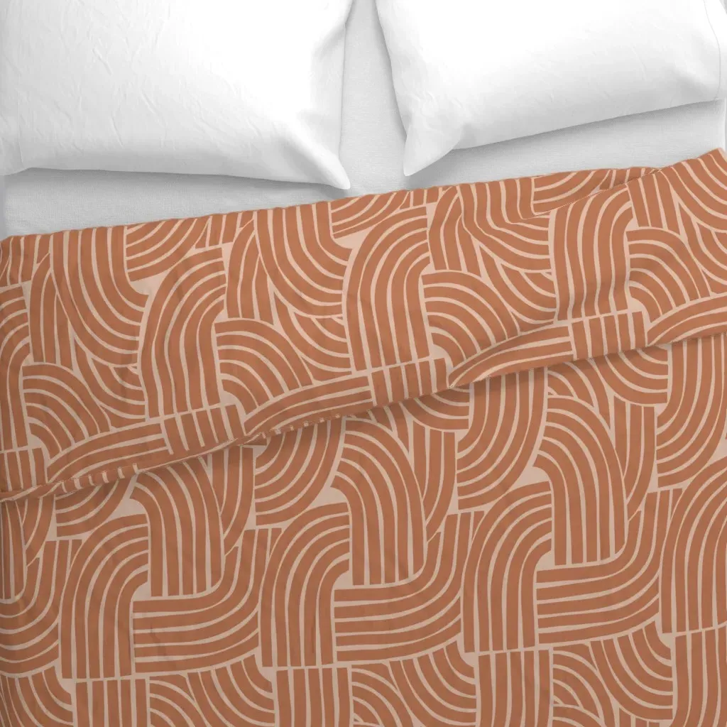 Japandi Organic Duvet Cover - Burnt Sienna alternate view