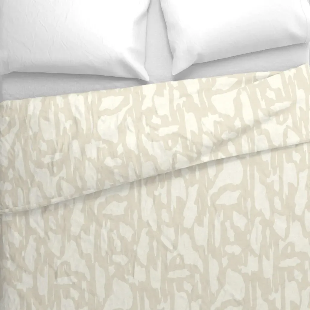 Japandi Painterly Wall Duvet Cover - Beige alternate view