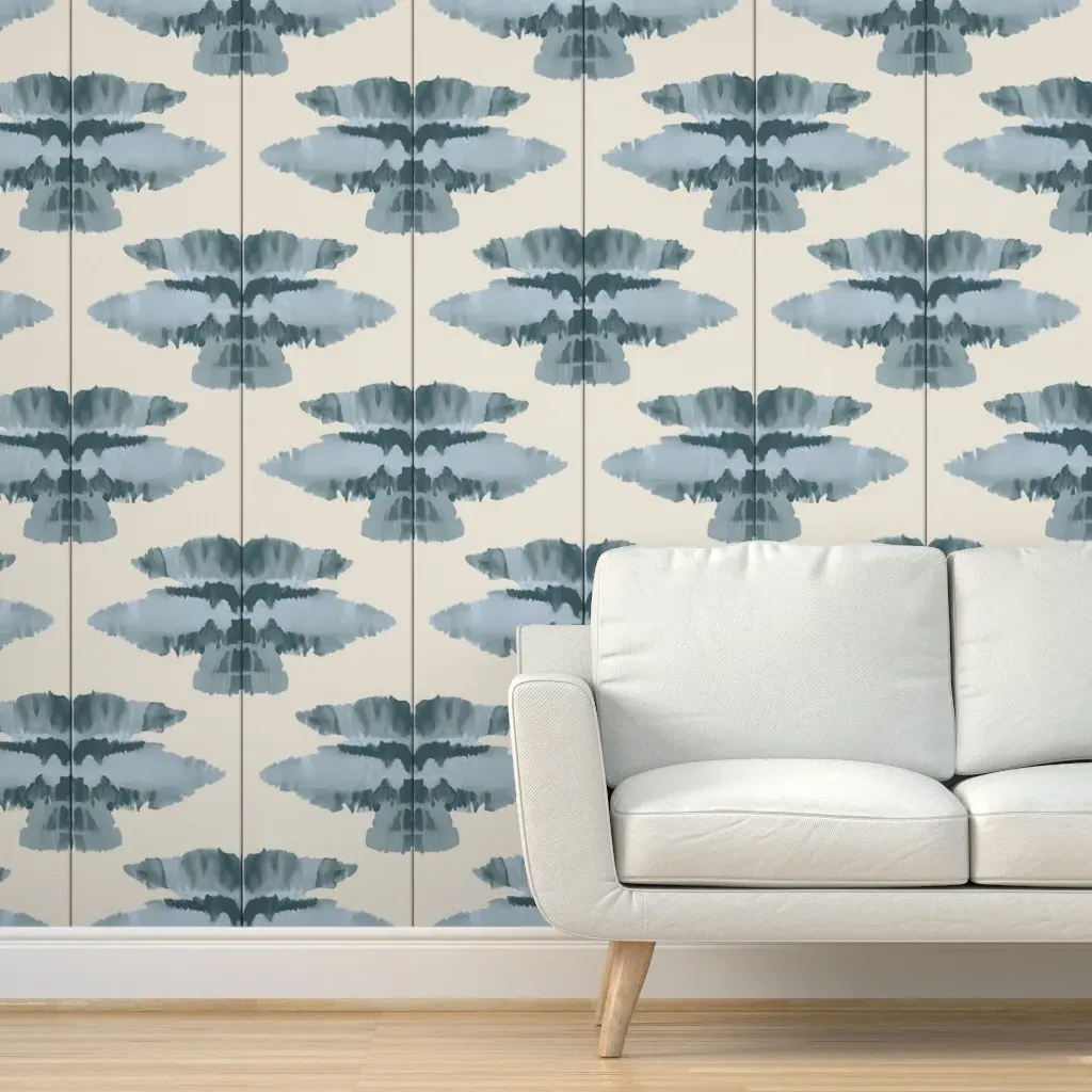 Japandi Rorschach Peel and Stick Wallpaper Panel - Grey product