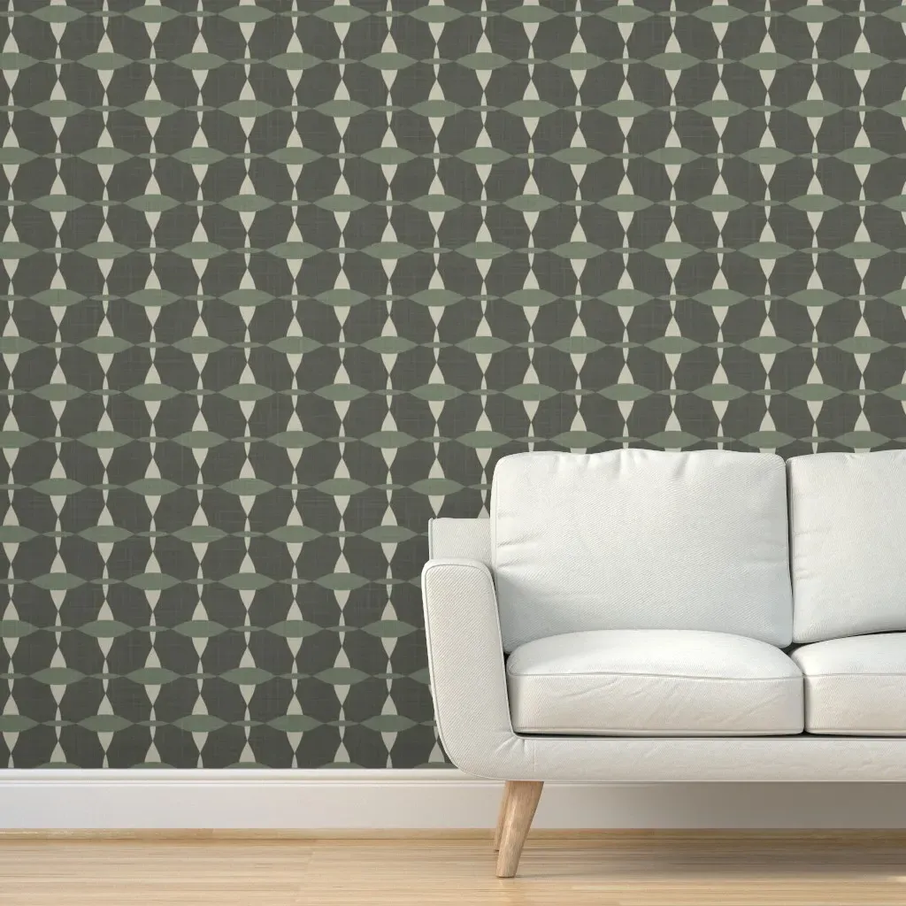 Japandi Screen Peel and Stick Wallpaper - Dark Gray product
