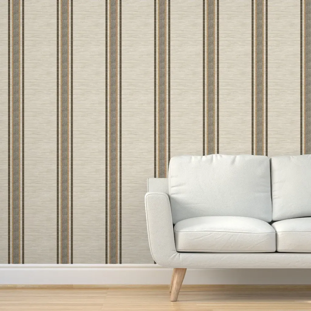 Japandi Stripe Peel and Stick Wallpaper Removable - Beige product