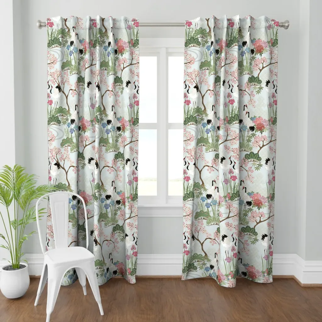 Japanese Garden Chantilly Curtain Panel - White product