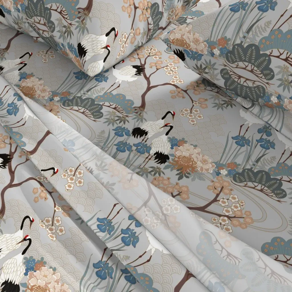 Japanese Garden King Sheet Set - White alternate view