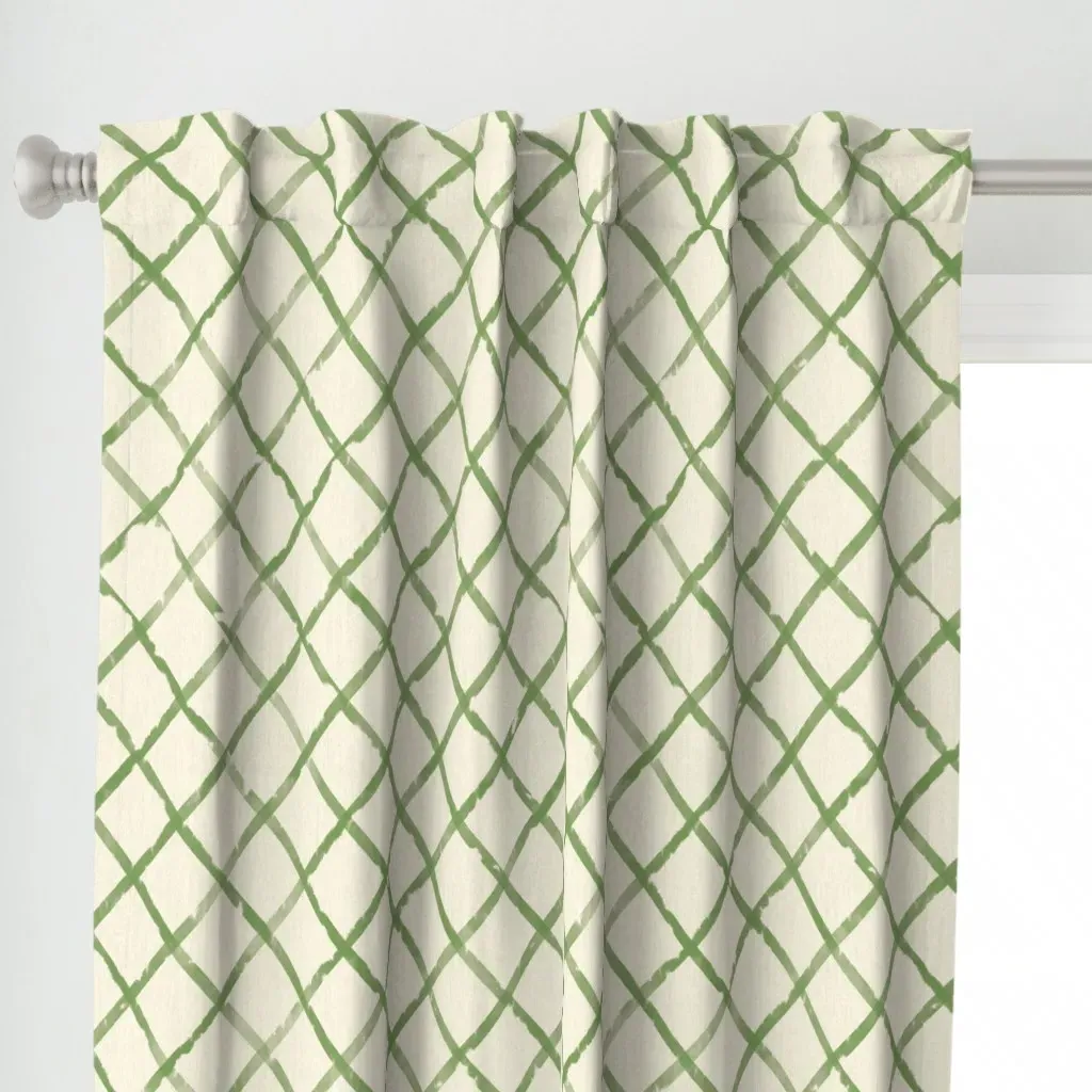 Japanese Garden Trellis Curtain Panel - Green alternate view