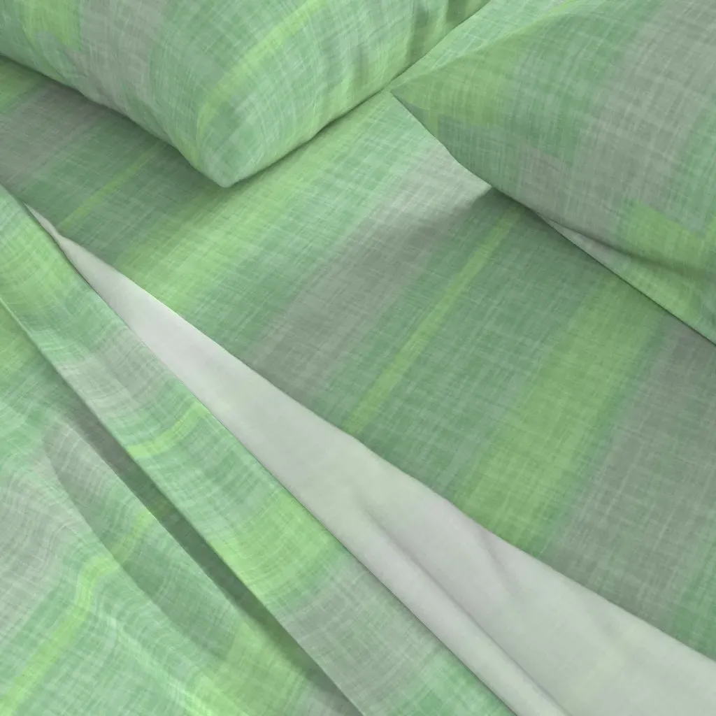 Japanese Greenish Stripes Twin XL Sheet Set - Light Green, Linen alternate view