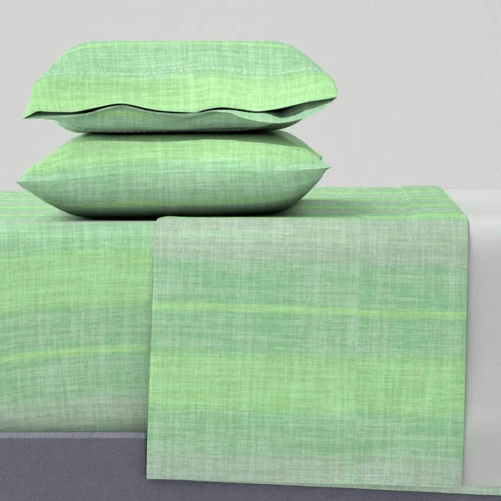 Japanese Greenish Stripes Twin XL Sheet Set - Light Green, Linen product
