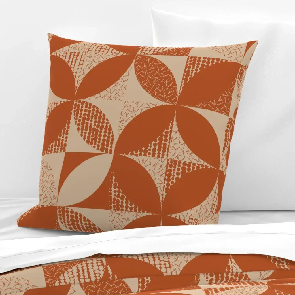 Japanese Pine Needle Euro Pillow Sham - Terracotta product