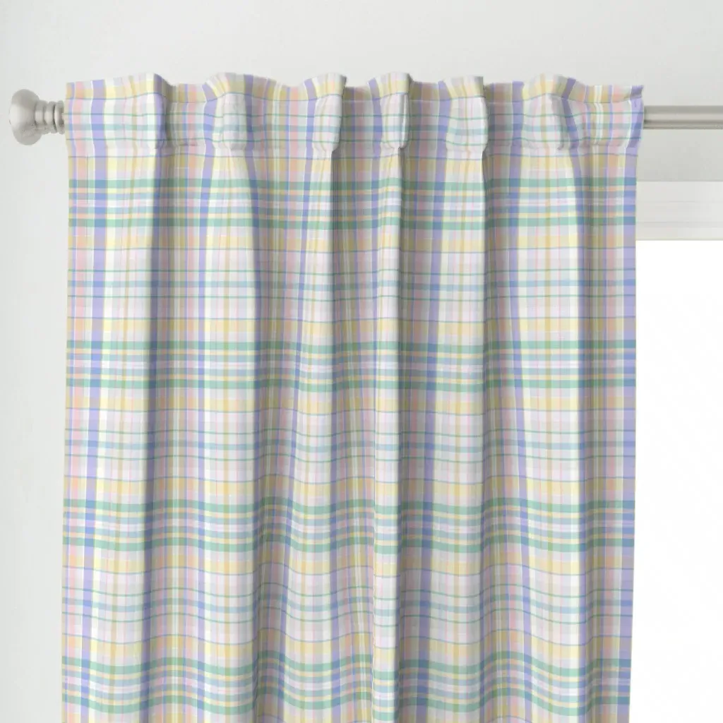 Jayce Plaid Tartan Curtain Panel - Light Blue alternate view