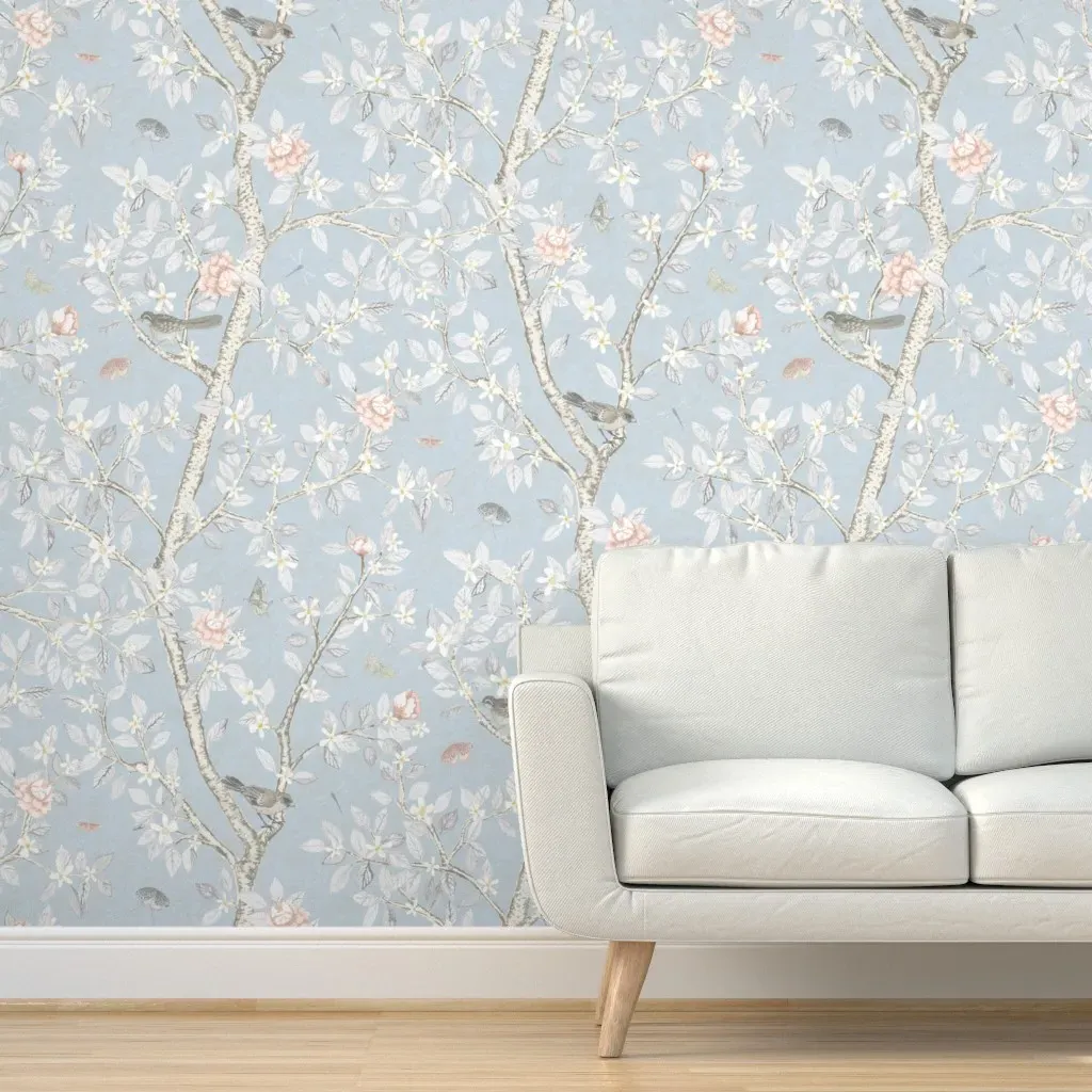 Jennifer Elsies Garden Peel and Stick Wallpaper - Light Blue product