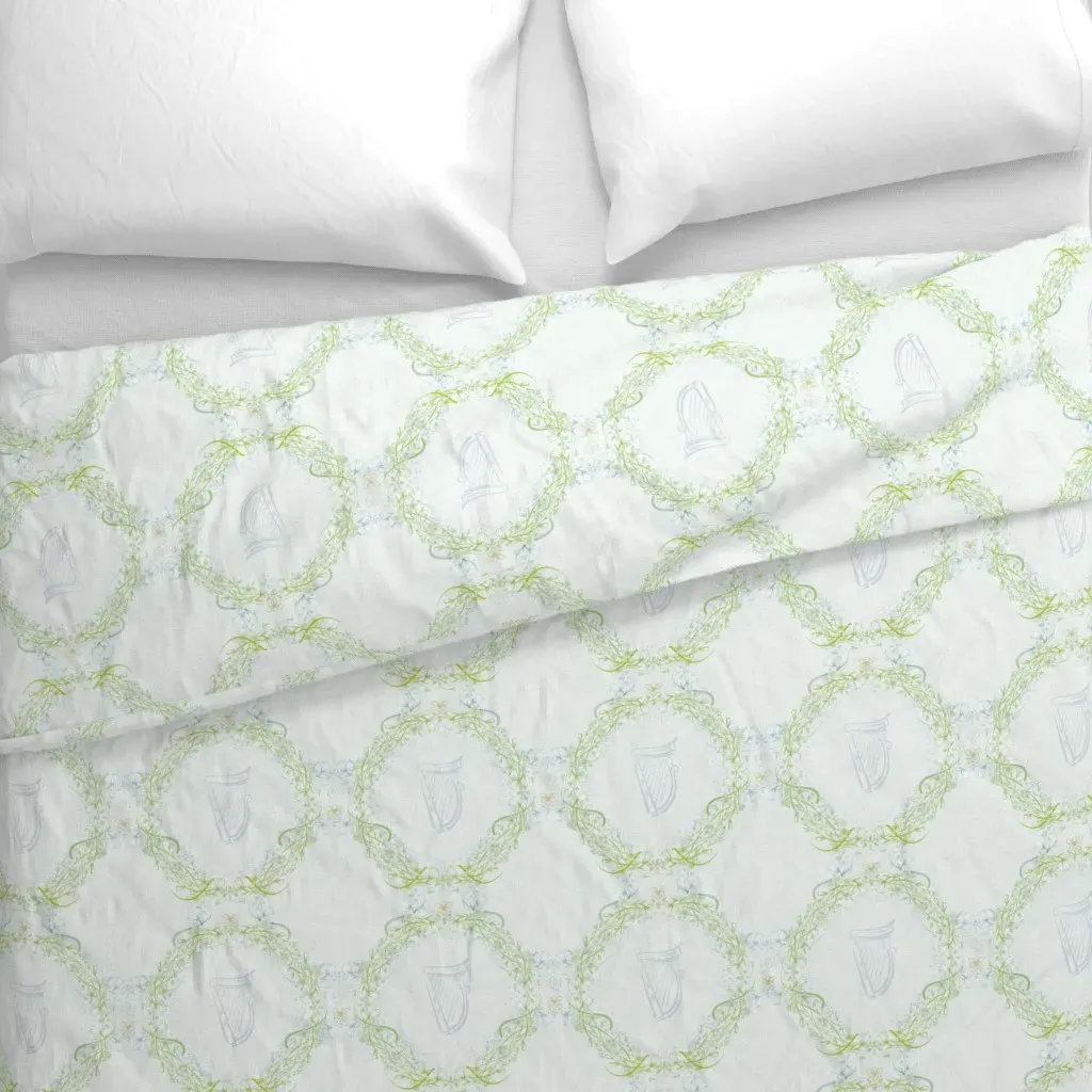 Jennifer's Wreath for Vale Duvet Cover - Green alternate view