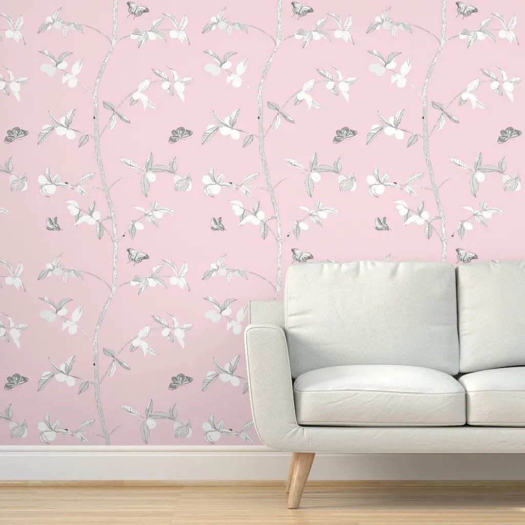 Jenny Kumquat On Nude Peel and Stick Wallpaper - Pink product