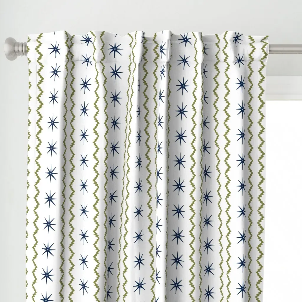 Jenny Stars And Stripes Curtain Panel - Navy Blue alternate view