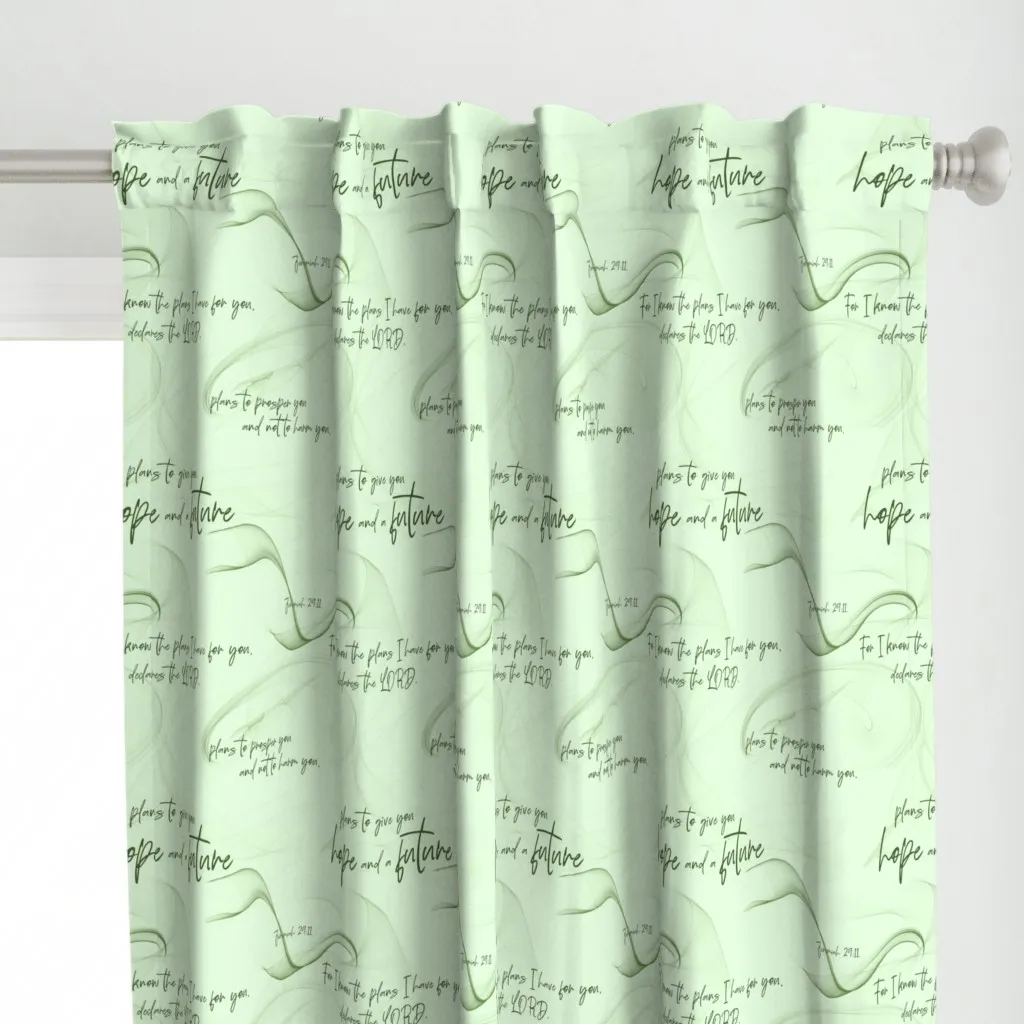 Jeremiah 29 11 Bible Curtain Panel - Green alternate view