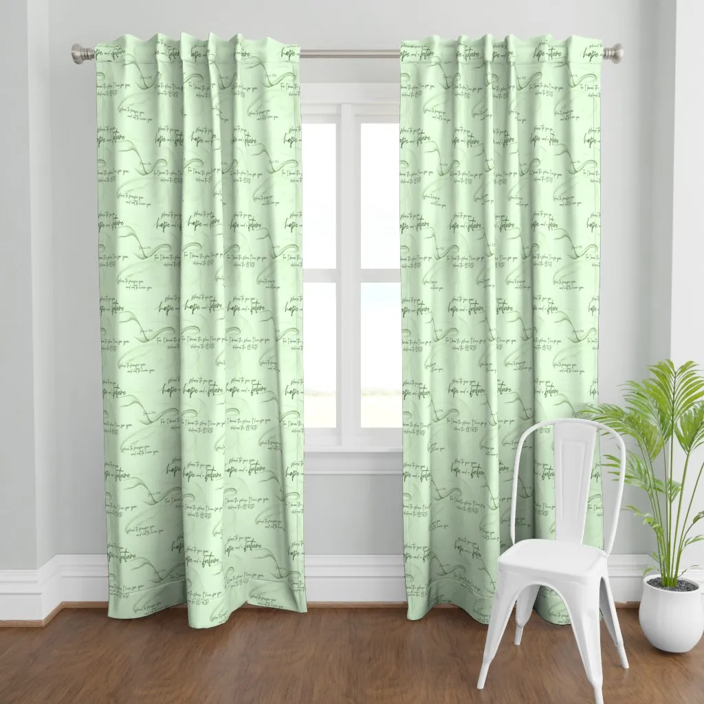 Jeremiah 29 11 Bible Curtain Panel - Green product