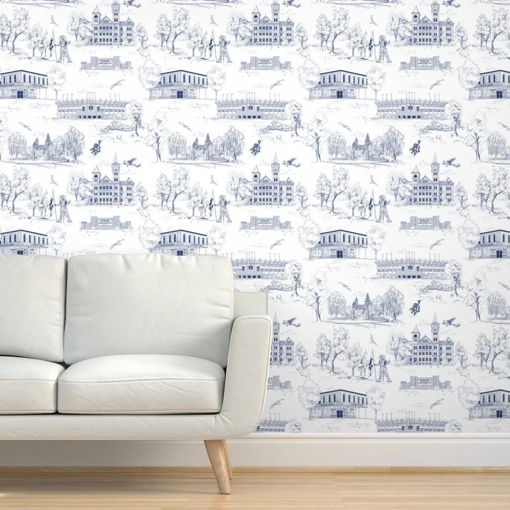 Jessica's Auburn Toile Peel and Stick Wallpaper - Navy Blue product