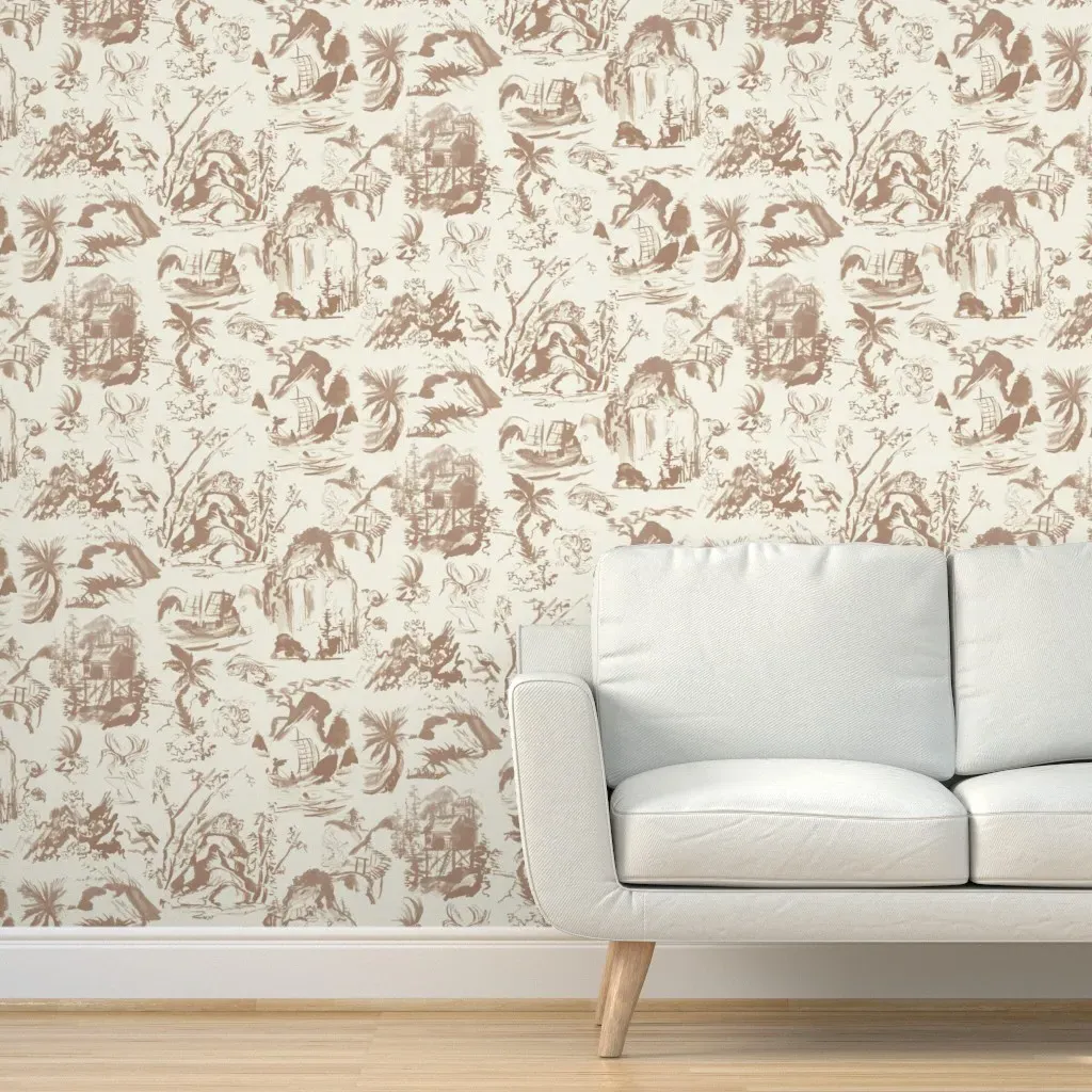 John's Toile Peel and Stick Wallpaper - Taupe product