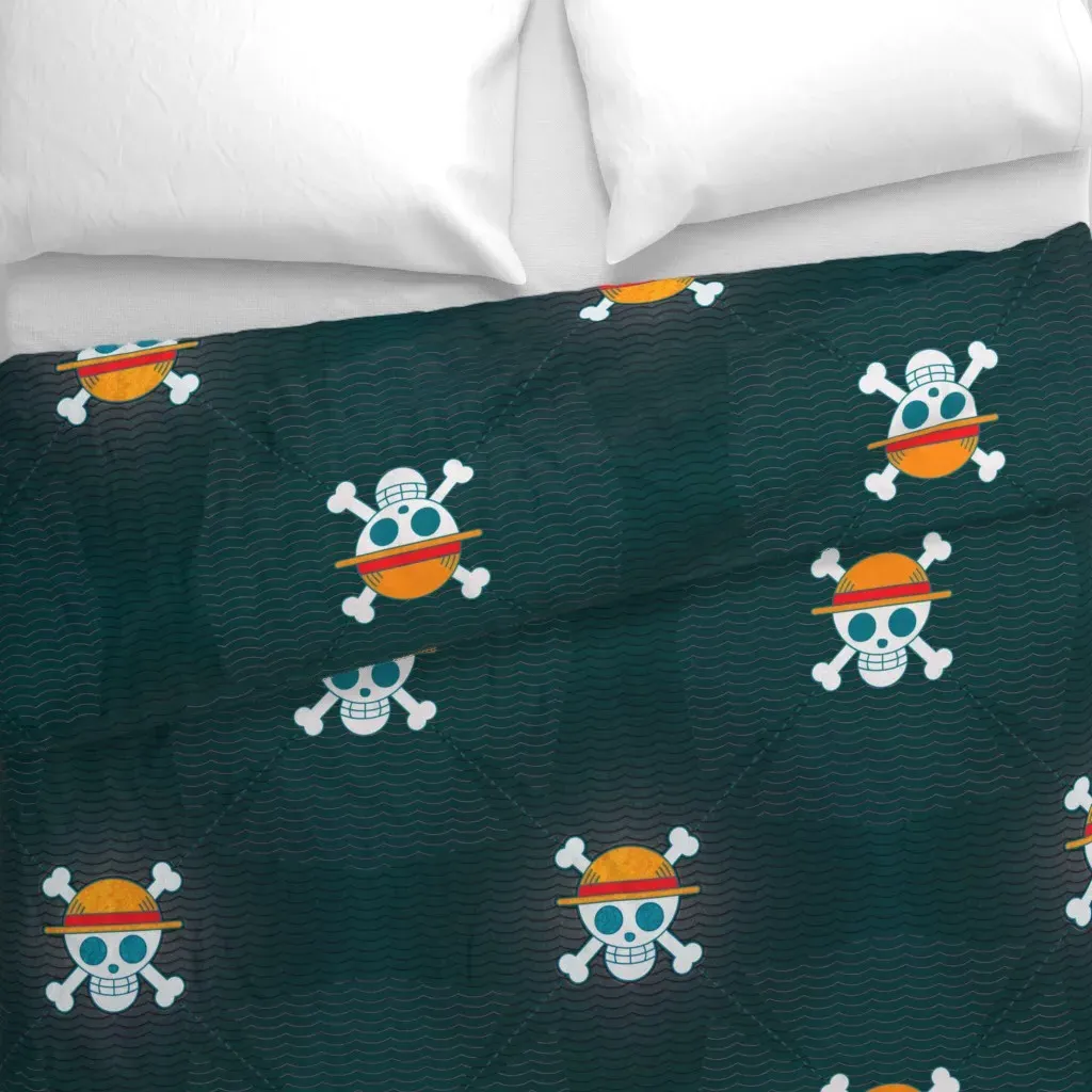 Jolly Roger Duvet Cover - Teal alternate view