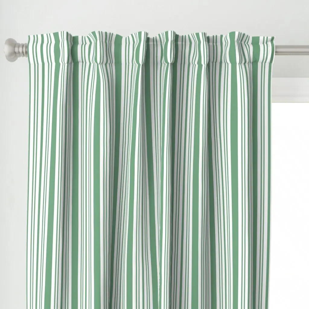 Jolly Season Stripe Curtain Panel - Sage Green alternate view