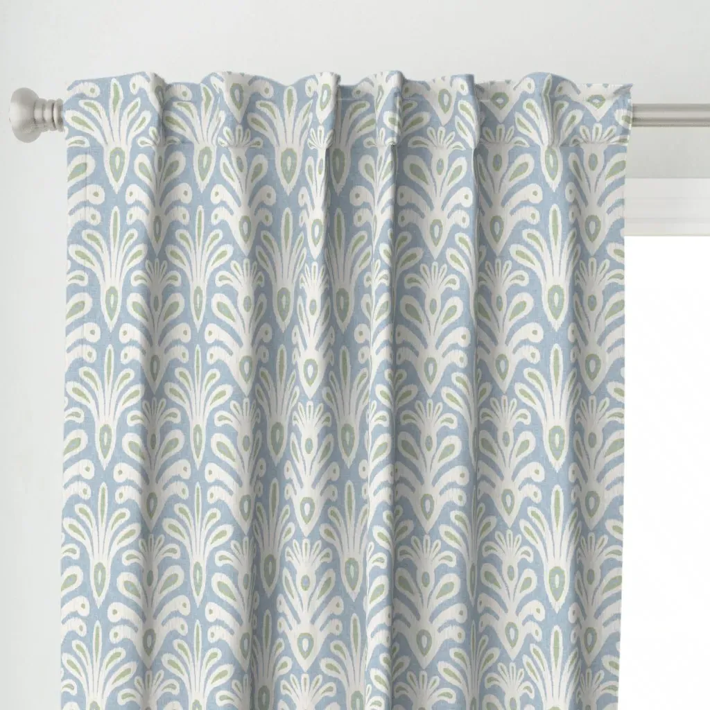 Jonah Ikat Curtain Panel - Soft Blue alternate view