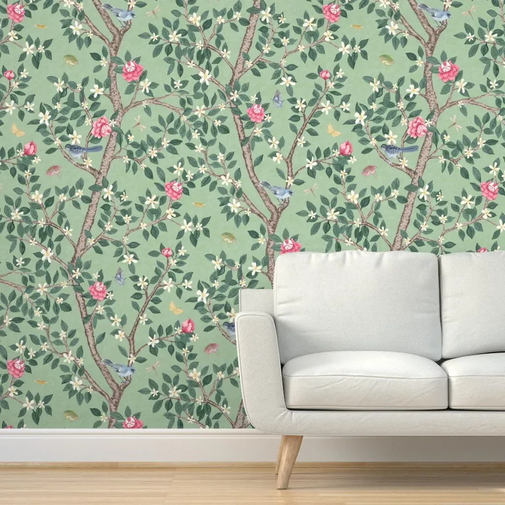 Jones Green Elsie's Garden Peel and Stick Wallpaper - Green product