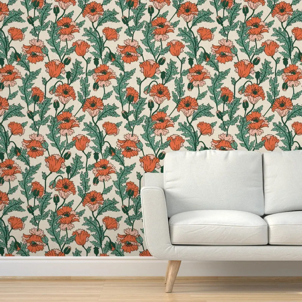 Joon Poppy Peel and Stick Wallpaper - Orange product
