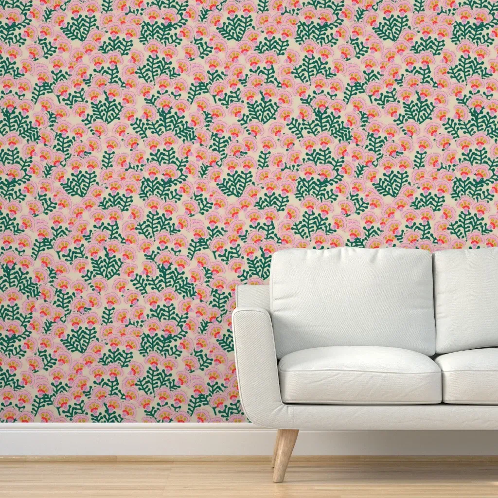Joonie Aurora Floral Peel and Stick Wallpaper - Pink product