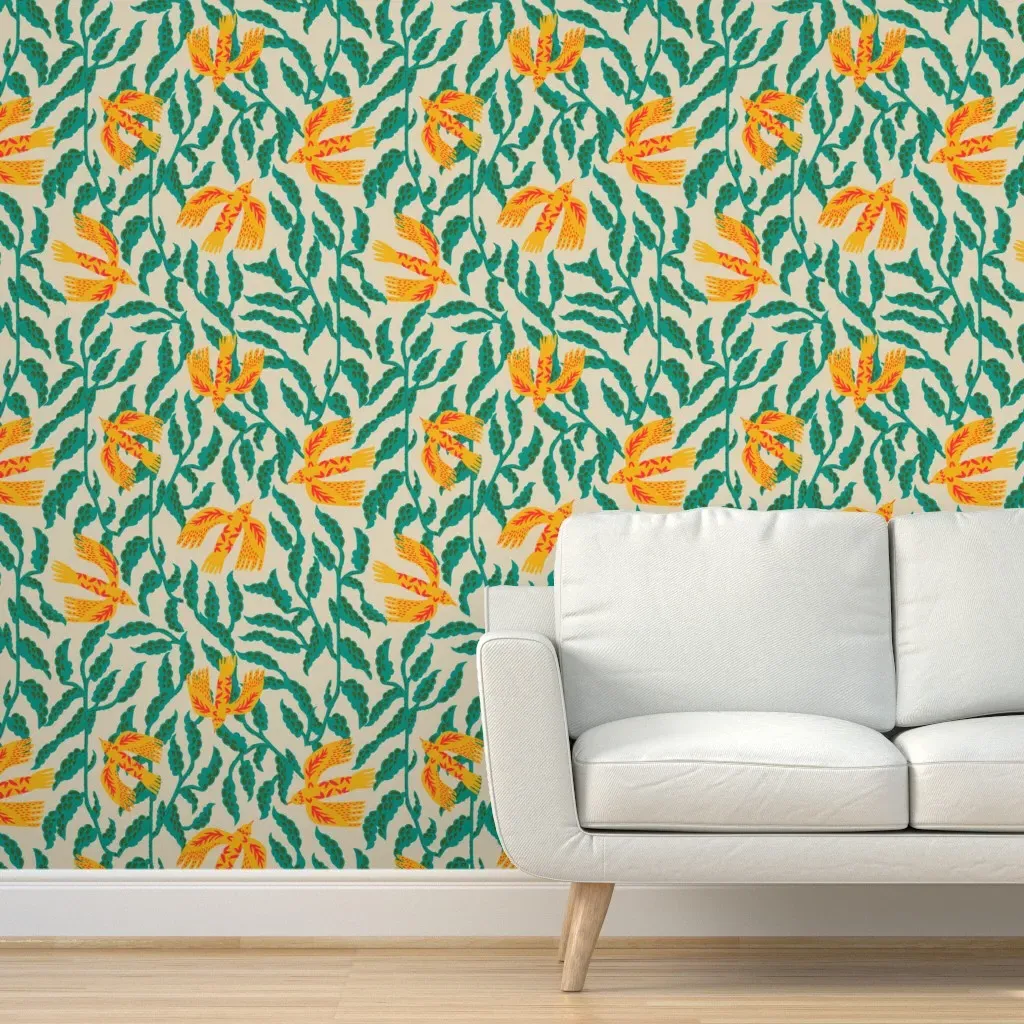 Joonie Aurora Vine Peel and Stick Wallpaper - Orange-Yellow product