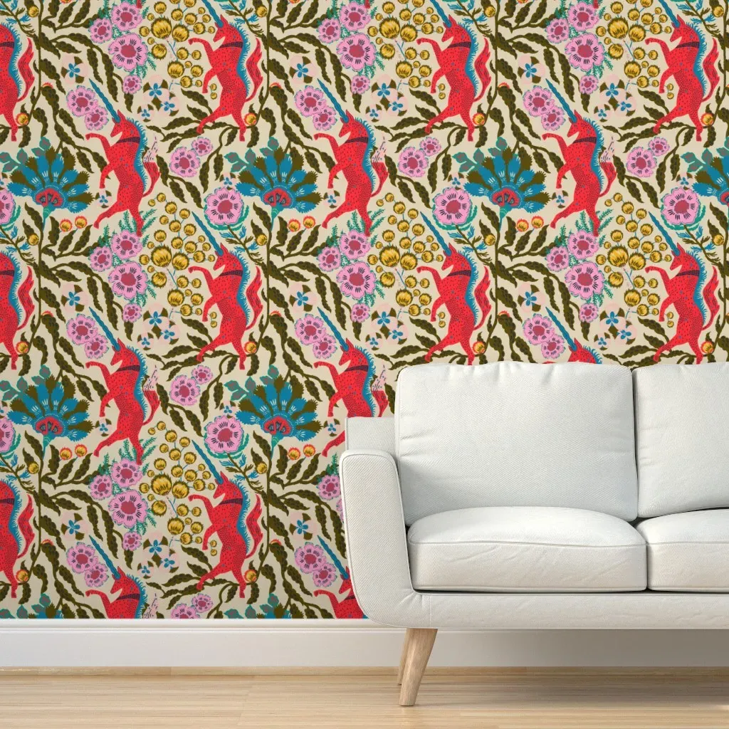 Joonie Phoenix Uni Peel and Stick Wallpaper - Red-Orange product