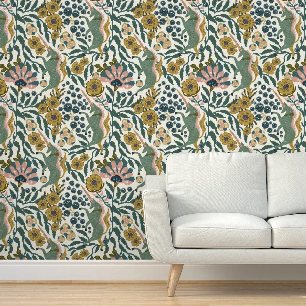 Joonie Uni Custom Bungalow Peel and Stick Wallpaper - Teal product