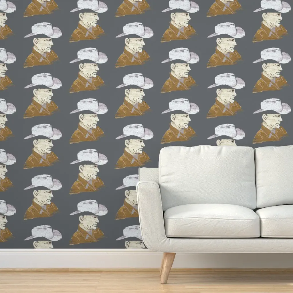 Joseph's Hat Shop Austin Texas Peel and Stick Wallpaper - Gray product