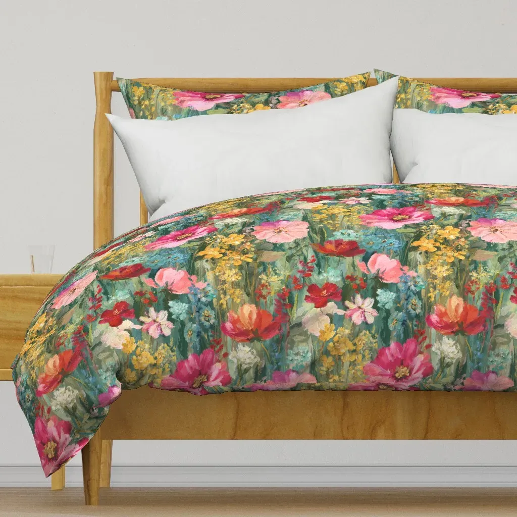 Joyful Expressive Bloomscape Duvet Cover - Pink product