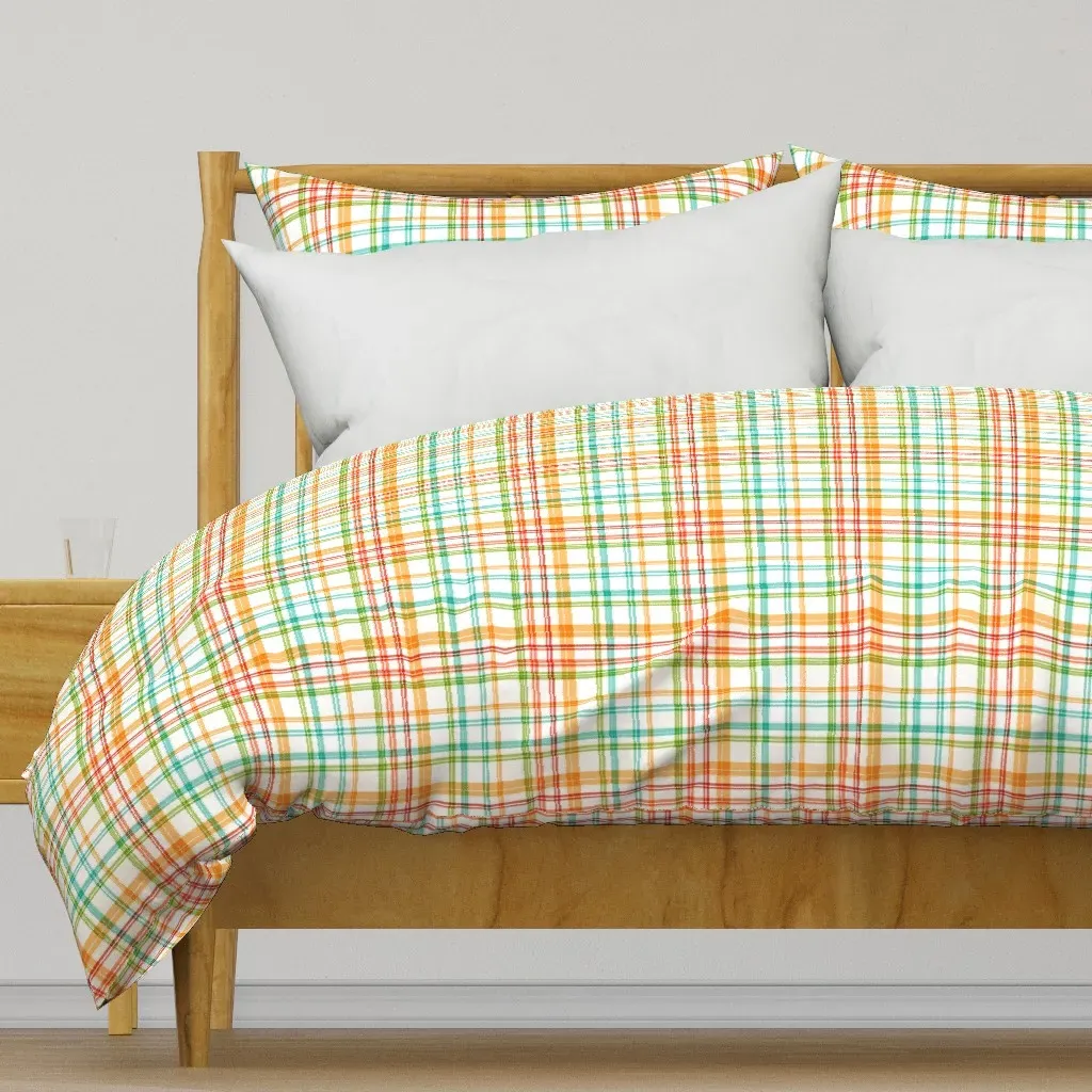 Juicy Plaid Duvet Cover - Orange product