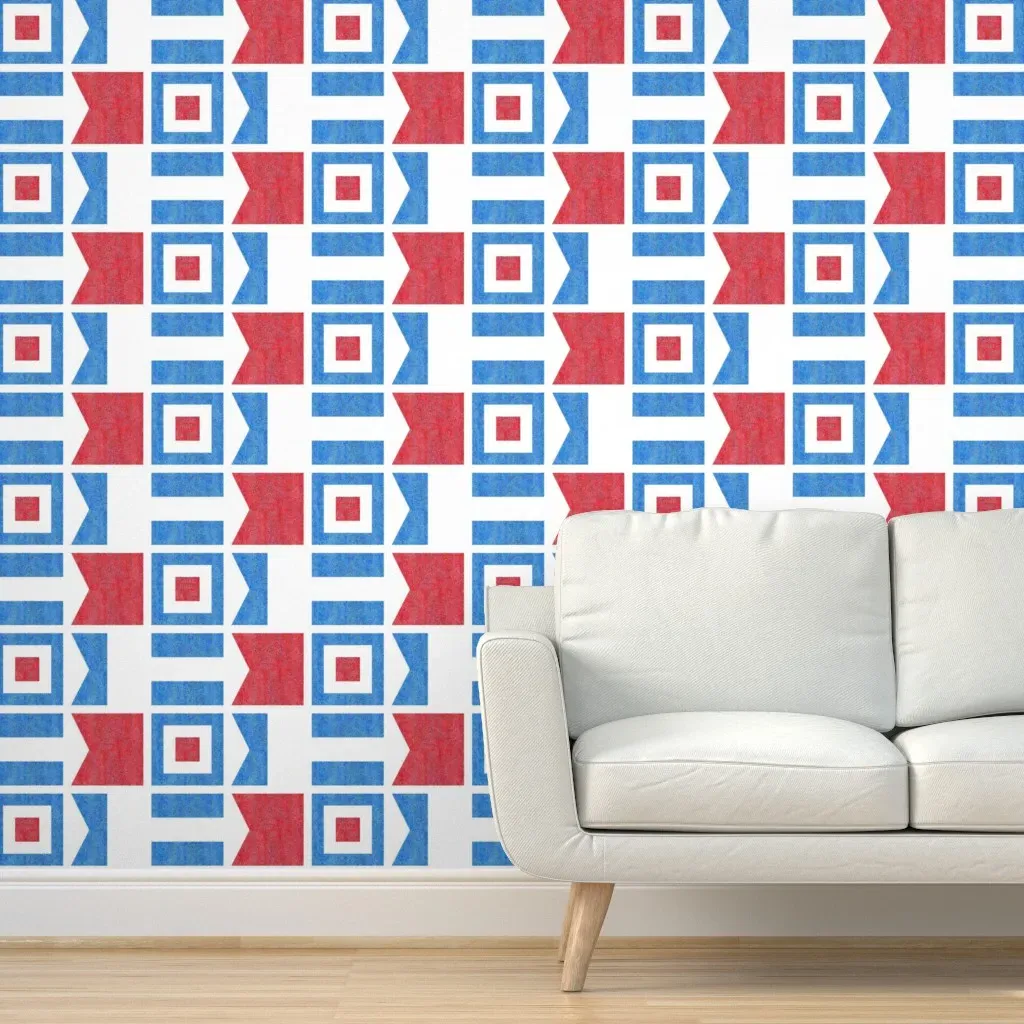 Juliet Alpha Whiskey Bravo Peel and Stick Wallpaper - Blue product