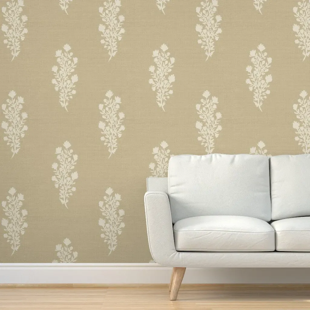 Julieta Floral Block Print Peel and Stick Wallpaper - Beige product