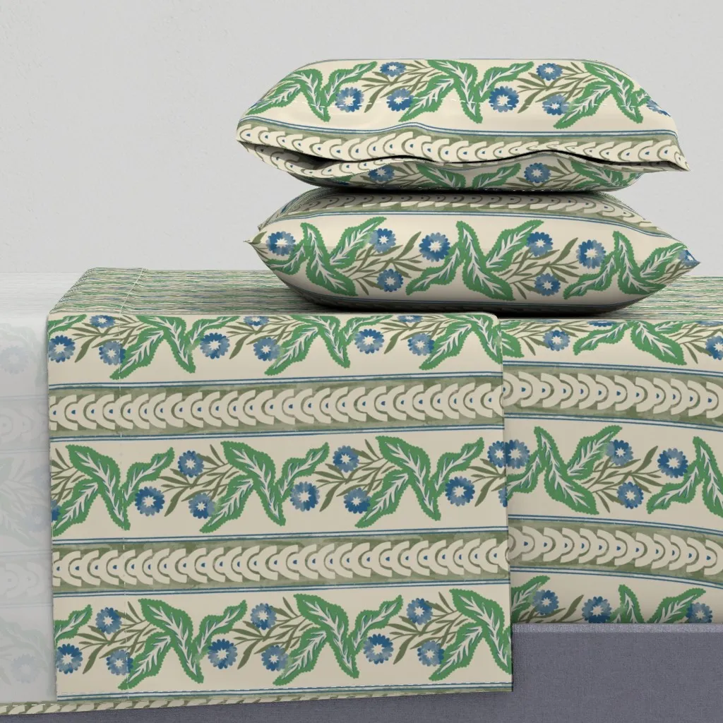Juliette Abstract Arches Twin Sheet Set - Sage Green product
