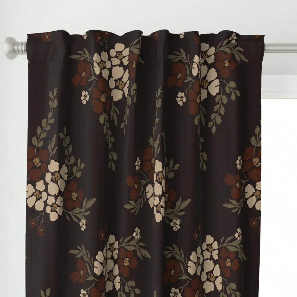 Jumbo Bohemian Floral Curtain Panel - Off-White alternate view