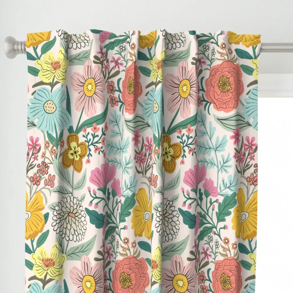 Jumbo Boho Vintage Curtain Panel - Yellow alternate view