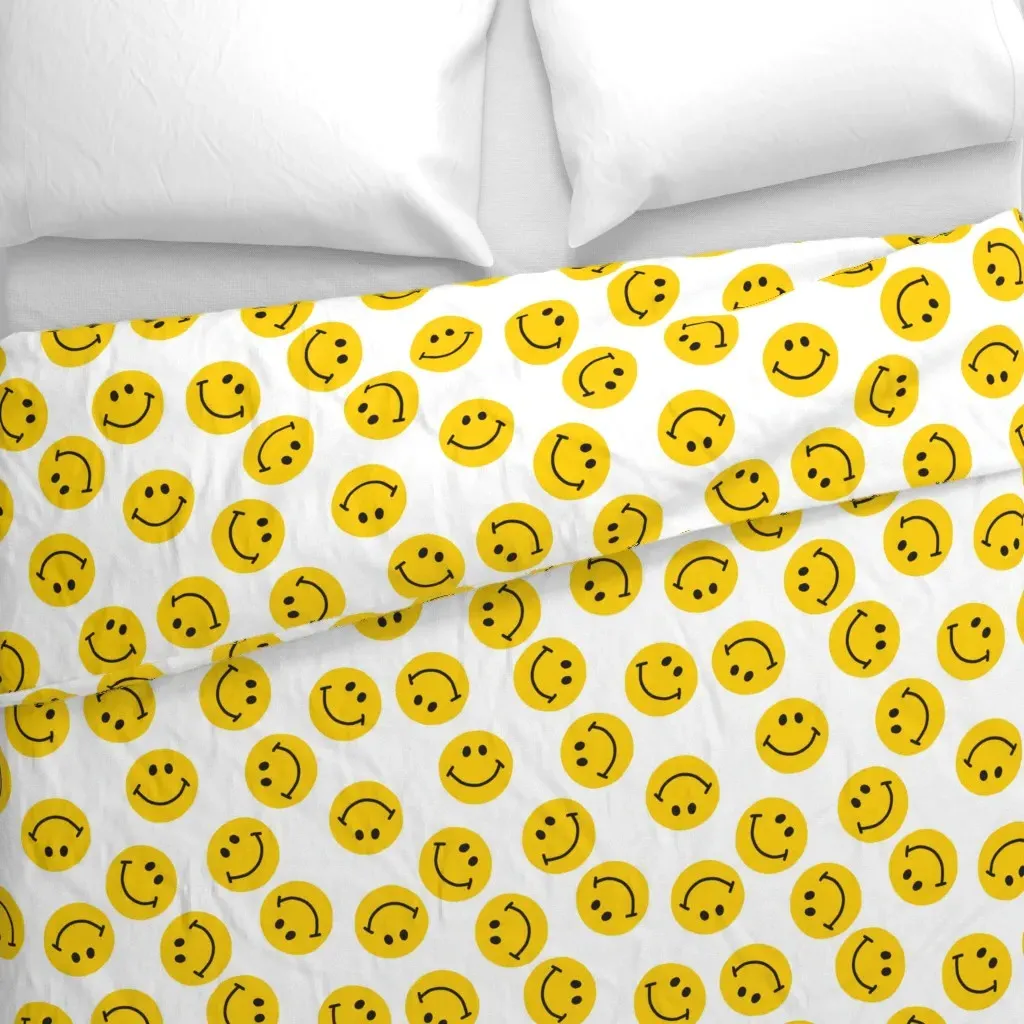 Jumbo Bright Yellow Smiley Duvet Cover - Yellow alternate view