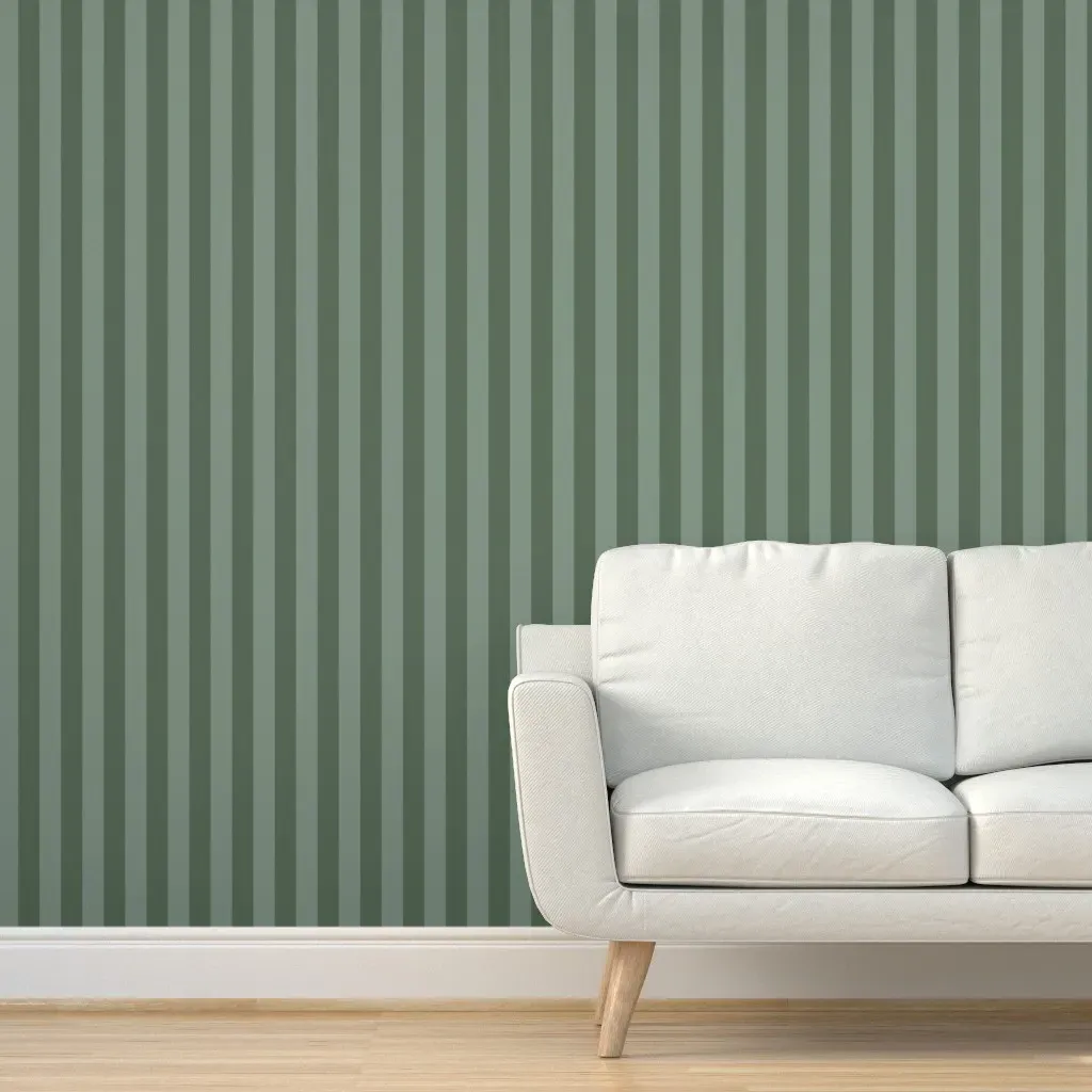 Jumbo Candy Stripe Peel and Stick Wallpaper - Sage Green product