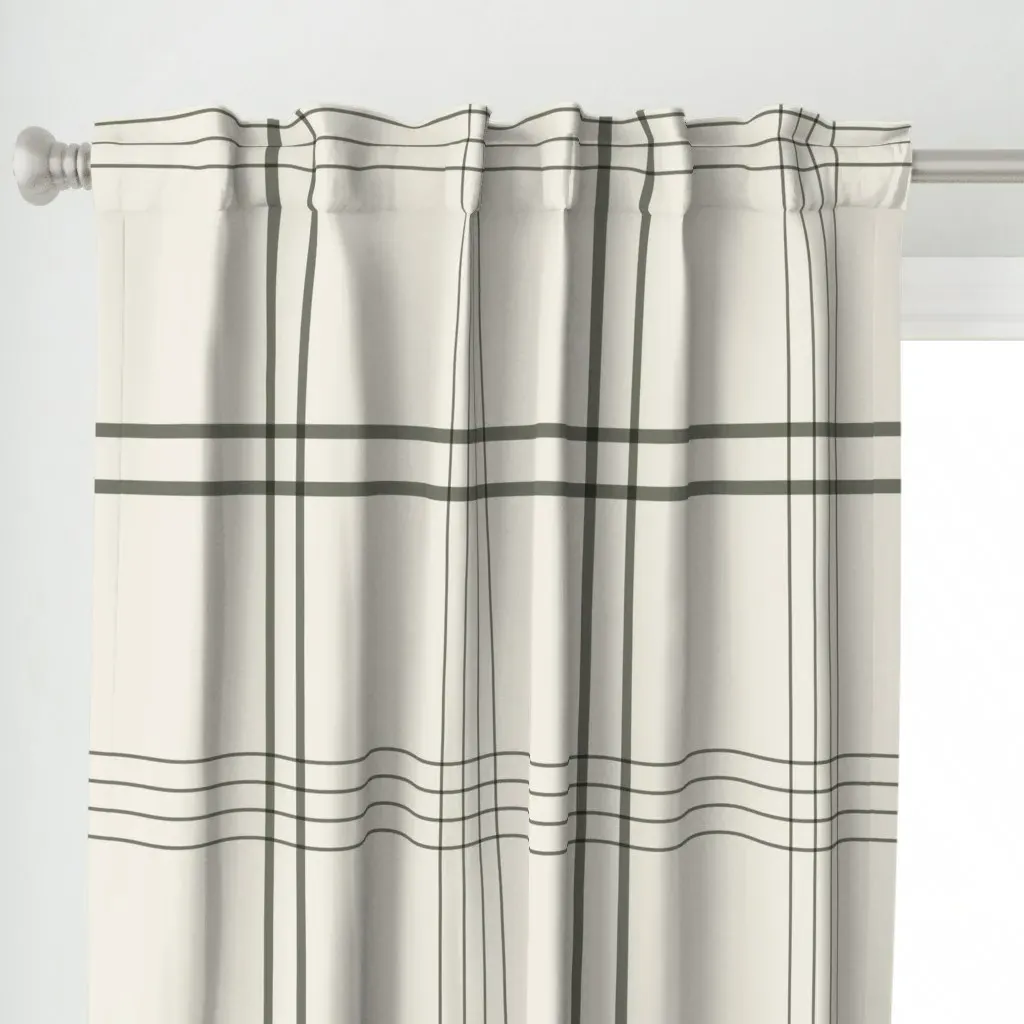 Jumbo Classic Plaid Curtain Panel - Off-White alternate view