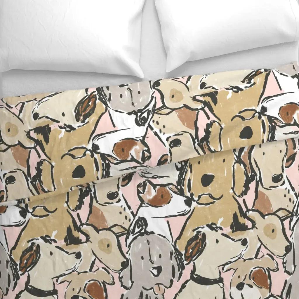 Jumbo Dog Sketches Duvet Cover - Beige alternate view